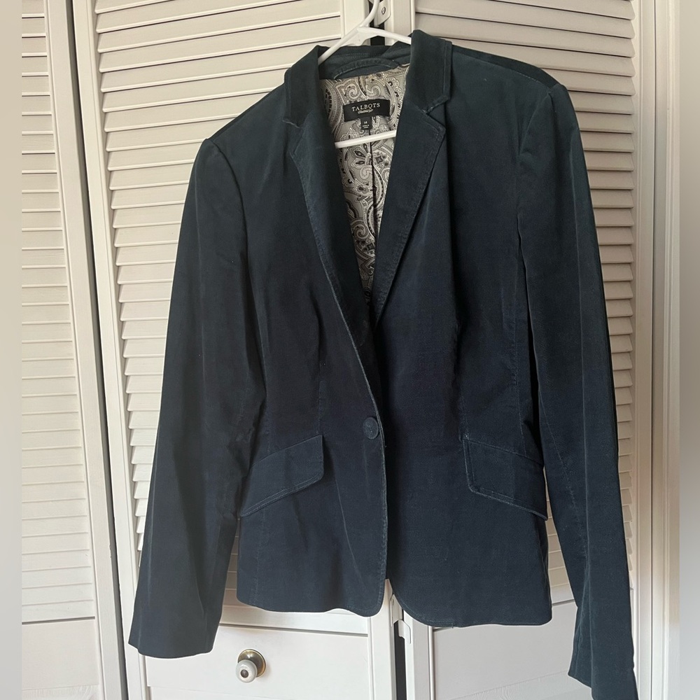 Talbots Women's Dark Teal Blue Blazer